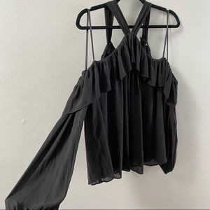 BLACK LONG SLEEVED LOFT BLOUSE